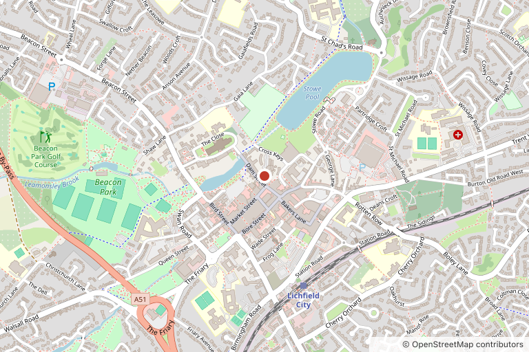Map showing where Pawfect Grooming is, in Lichfield